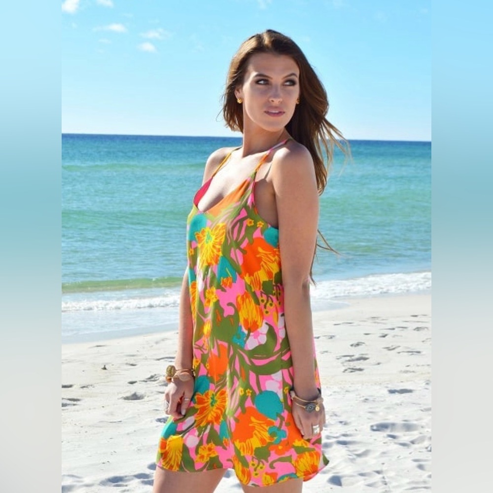 Judith‎ March Garden V-Neck Party Shift Dress Size Medium